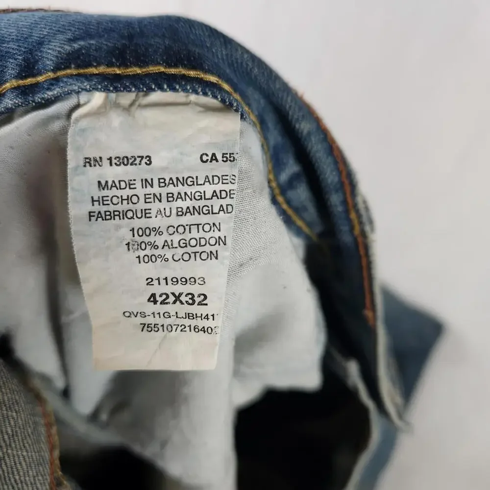 Lee Dungarees Jeans 42x32 Relaxed Fit Bootcut Blue Denim Classic‎ Straight Leg